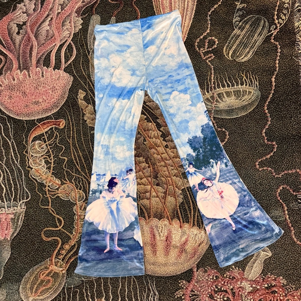 Sugar Thrillz Ballet Graphic Print Yoga Pants XL dollskill balletcore velour